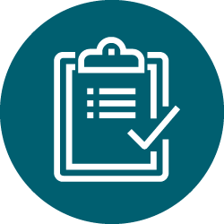 Step three to apply for OSAP: Submit your signature pages and supporting documents (featuring an icon of a clipboard with a list and checkmark on it)