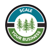Scale your business, featuring an icon of three green pine trees side by side