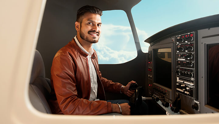 aviation student working