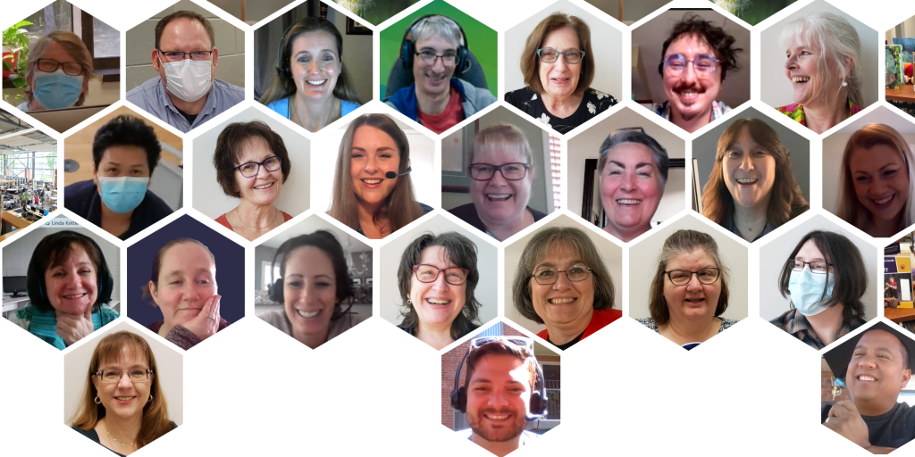 A mosaic of faces of Georgian library staff