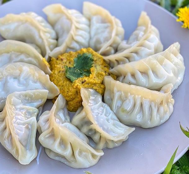 Plate of food.