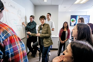 Nicole Norris in classroom teaching students - Awards of Distinction recipient