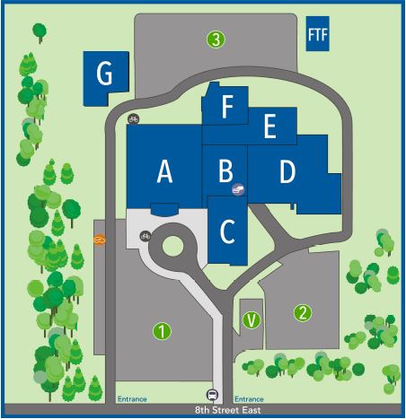 Map of the Georgian College Owen Sound Campus