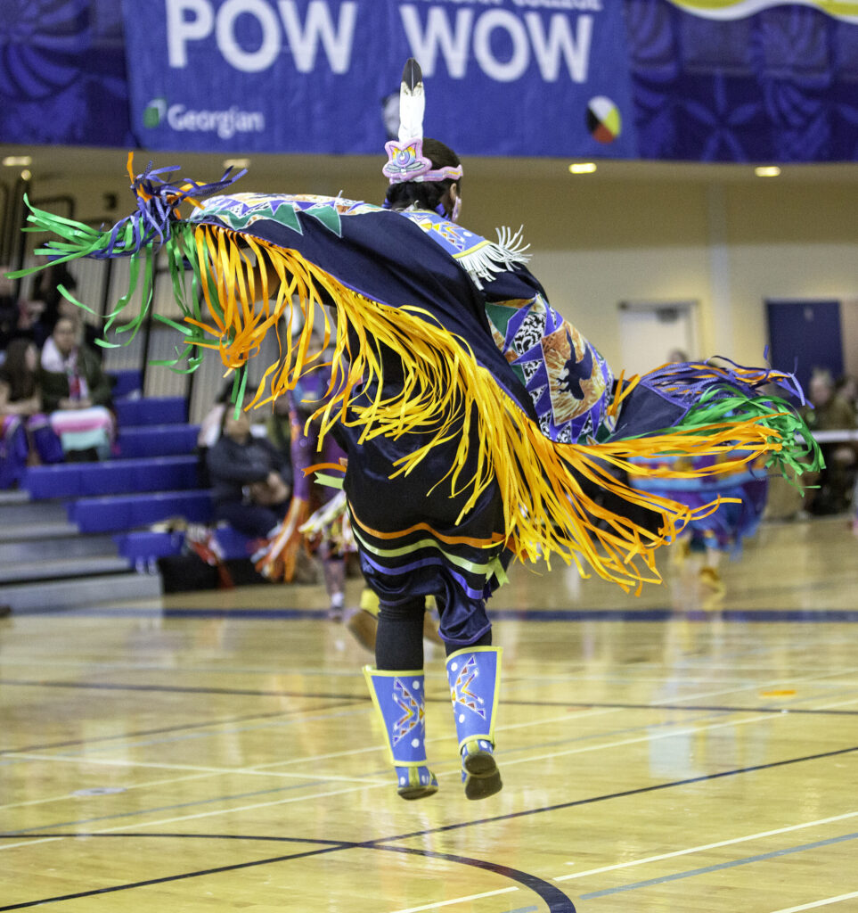 Traditional Pow Wow Indigenous dance during event