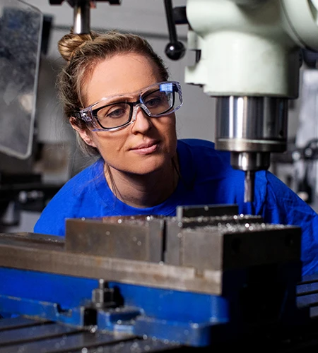 Skilled Trades and Apprenticeship student works in studio space