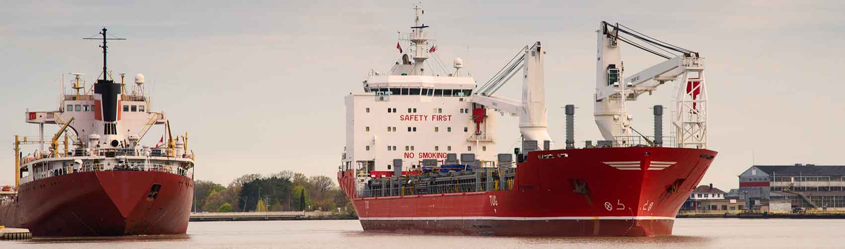 Commercial freighters in the St.Lawrence Seaway