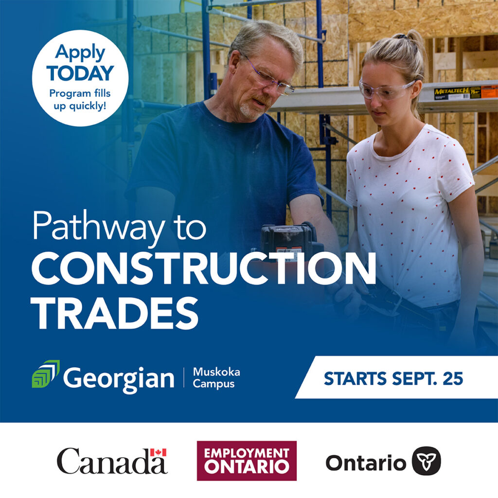 Pathway to Construction Trades flyer for the Georgian College Muskoka Campus