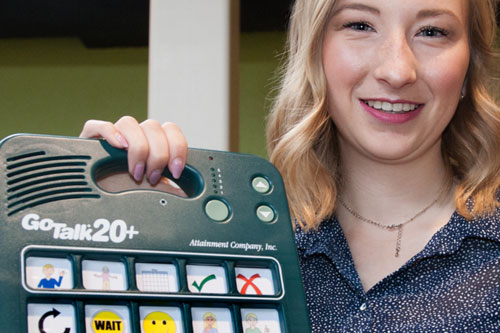 Student holding tool for teaching language