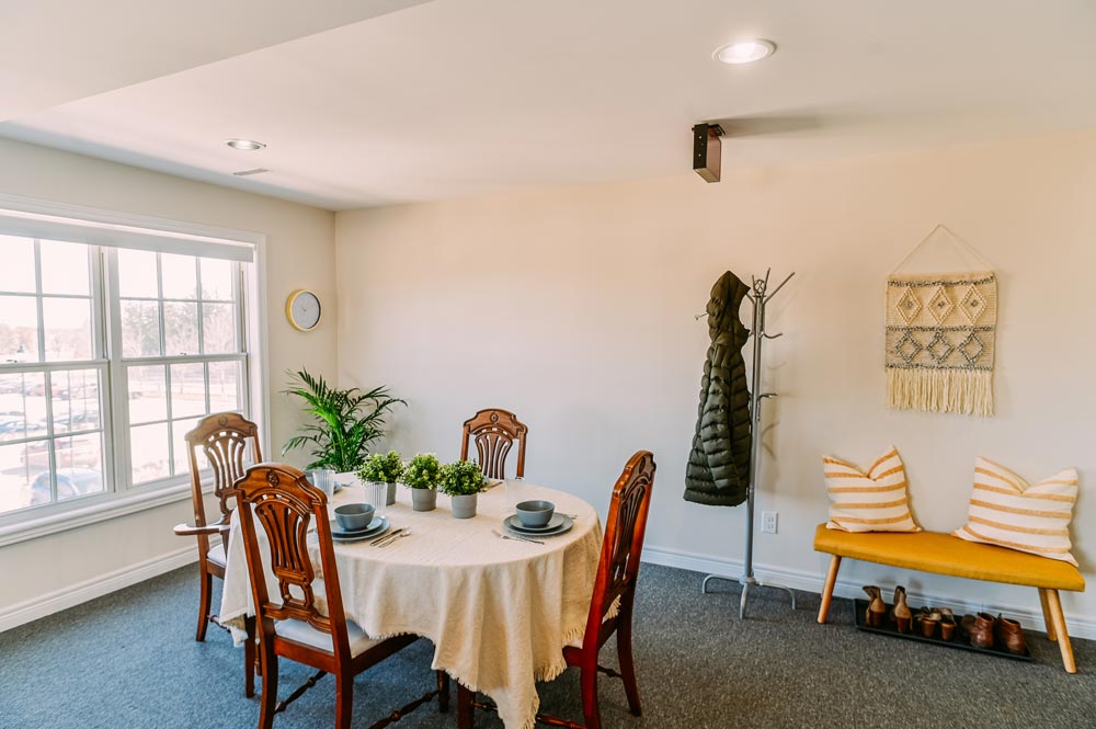 Dining room area in a suite at the Georgian College Orillia Residence