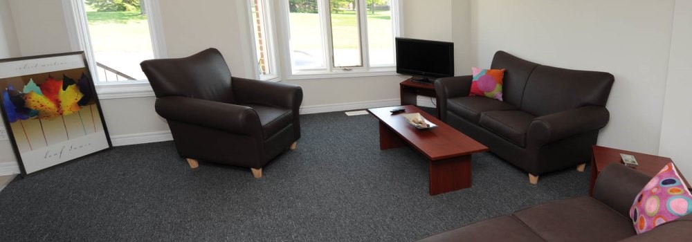 Living area of the Owen Sound Campus Residence suites