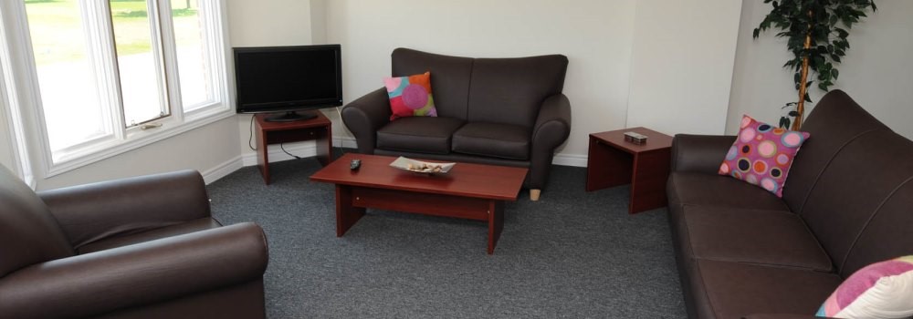 Living area of the Owen Sound Campus Residence suites